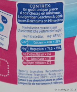 Contrex Mineralwasser Etikette Magnesium