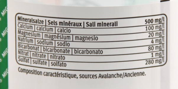 M-Budget Mineral Calciumgehalt